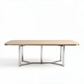 Mesa rectangular de madera de pino con patas de acero 150 x 80 x 75cm