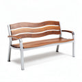 Banco de exterior de madera y metal 150 x 60 x 80cm para jardín