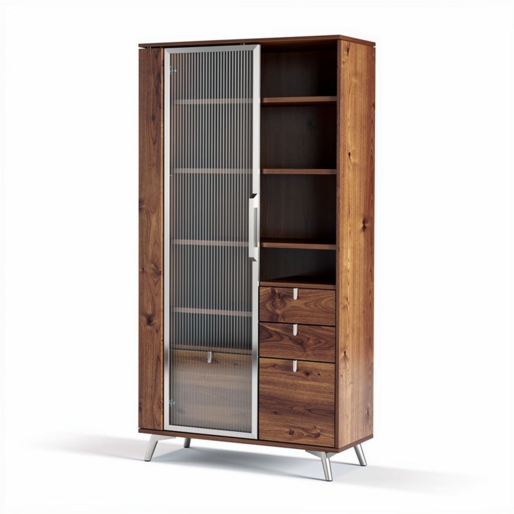 Armario de madera de 80 x 40 x 180cm con puerta de malla y cajones