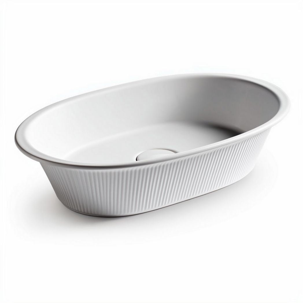 Bandeja ovalada de cerámica blanca para hornear 30 x 20 x 8cm