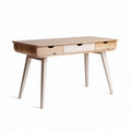 Escritorio de madera con tres cajones tamaño 120 x 60 x 75cm color natural y blanco