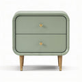 Mesita de noche de madera verde con dos cajones 60 x 40 x 50cm