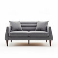 Sofá de dos plazas gris con cojines 200 x 90 x 85cm en tejido suave