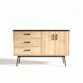Mueble de almacenamiento de madera con puertas y tres cajones 120 x 40 x 75cm